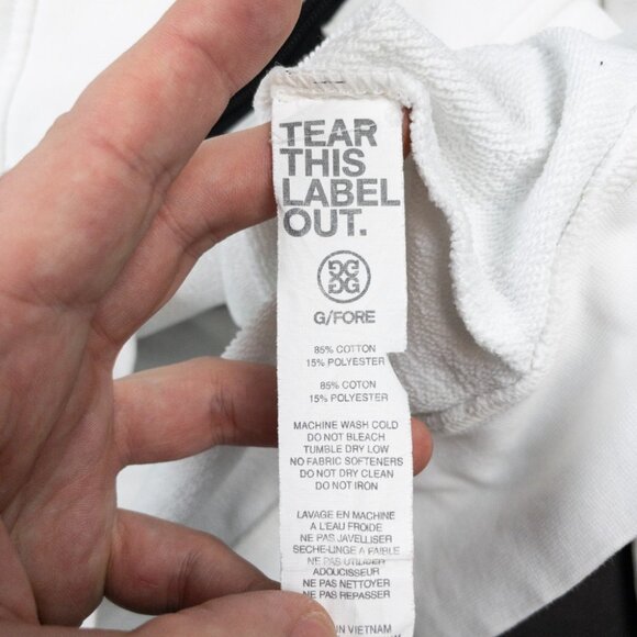 G/Fore Skull Logo Hoodie Men's Medium Full Zip White Golf Activewear Sweatshirt - Picture 7 of 14